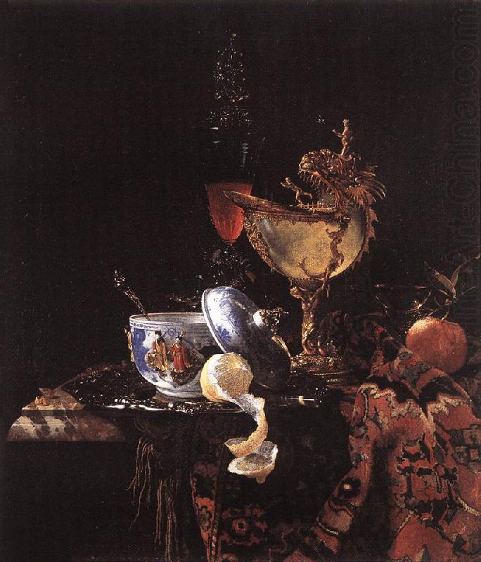 KALF, Willem Still-Life with Silver Bowl, Glasses, and Fruit sgy oil painting picture